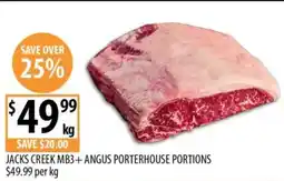 Supabarn Jacks creek mb3+ angus porterhouse portions offer