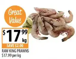Supabarn Raw king prawns offer