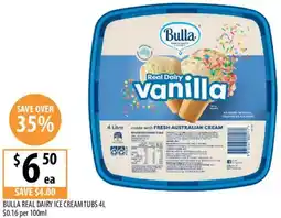Supabarn Bulla real dairy ice cream tubs offer