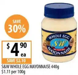 Supabarn S&w whole egg mayonnaise offer