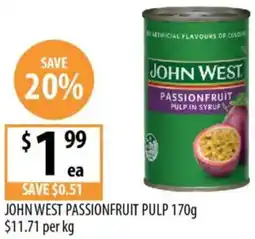 Supabarn John west passionfruit pulp offer