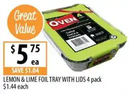 Supabarn Lemon & lime foil tray with lids offer