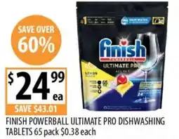 Supabarn Finish powerball ultimate pro dishwashing tablets offer
