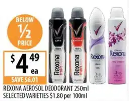 Supabarn Rexona aerosol deodorant offer