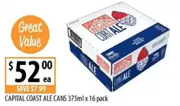 Supabarn Capital coast ale cans offer