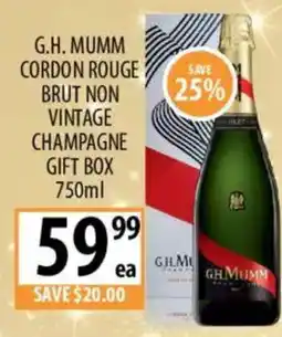 Supabarn G.h. mumm cordon rouge brut non vintage champagne gift box offer