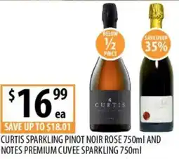 Supabarn Curtis sparkling pinot noir rose and notes premium cuvee sparkling offer