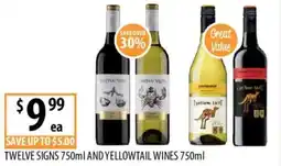 Supabarn Twelve signs and yellowtail wines offer