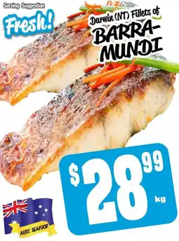 Farmer Jack's Darwin (nt) fillets of barra mundi offer