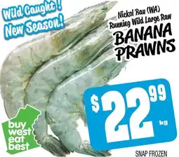 Farmer Jack's Nickol Bay (WA) Running Wild Large Raw Banana Prawns offer