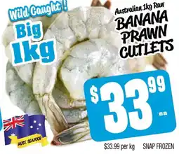 Farmer Jack's Banana prawn cutlets offer