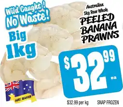 Farmer Jack's Peeled banana prawns offer