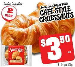 Farmer Jack's Sara lee cafe style croissants offer