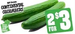 Farmer Jack's Continental cucumbers offer