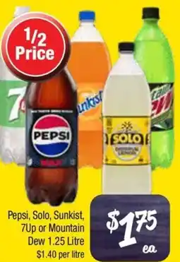 Farmer Jack's Pepsi, Solo, Sunkist, 7Up or Mountain Dew offer