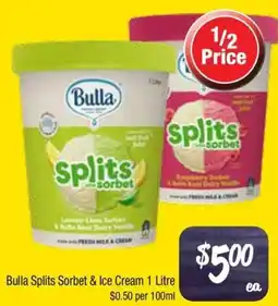 Farmer Jack's Bulla Splits Sorbet & Ice Cream offer