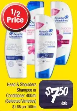Farmer Jack's Head & Shoulders Shampoo or Conditioner offer