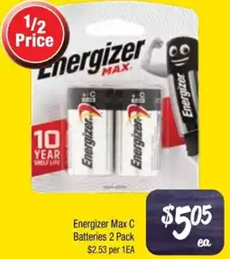 Farmer Jack's Energizer Max C Batteries offer