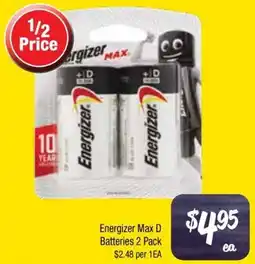 Farmer Jack's Energizer Max D Batteries offer