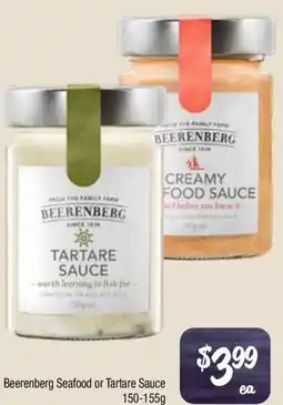 Farmer Jack's Beerenberg Seafood or Tartare Sauce offer