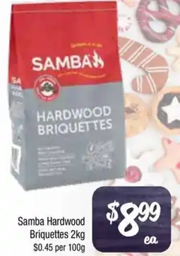 Farmer Jack's Samba Hardwood Briquettes offer