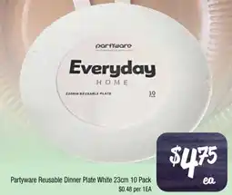 Farmer Jack's Partyware Reusable Dinner Plate White offer