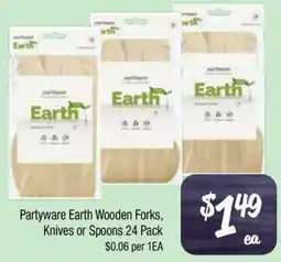 Farmer Jack's Partyware Earth Wooden Forks, Knives or Spoons offer