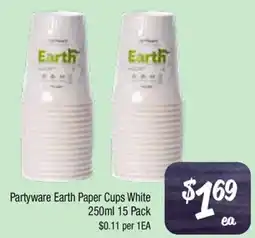 Farmer Jack's Partyware Earth Paper Cups White offer