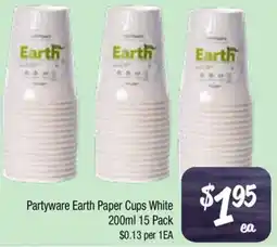 Farmer Jack's Partyware Earth Paper Cups White offer