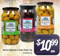 Farmer Jack's Benino Kalamata or Green Olives offer