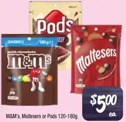 Farmer Jack's M&M's, Maltesers or Pods offer