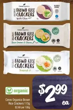 Farmer Jack's Ceres Organics Brown Rice Crackers offer