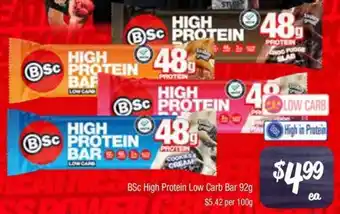 Farmer Jack's BSC High Protein Low Carb Bar offer