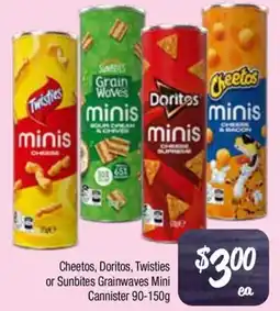 Farmer Jack's Cheetos, Doritos, Twisties or Sunbites Grainwaves Mini Cannister offer