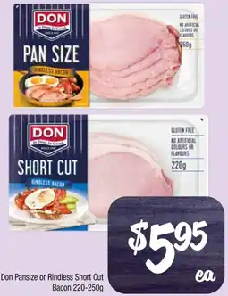 Farmer Jack's Don Pansize or Rindless Short Cut Bacon offer