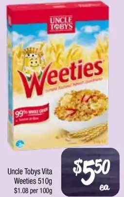 Farmer Jack's Uncle Tobys Vita Weeties offer