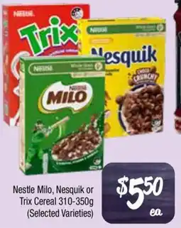 Farmer Jack's Nestle Milo, Nesquik or Trix Cereal offer