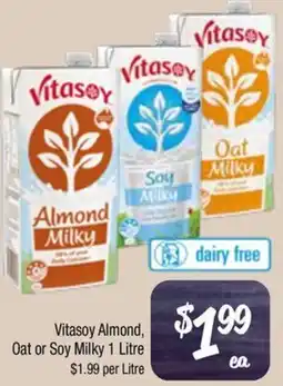Farmer Jack's Vitasoy Almond, Oat or Soy Milky offer