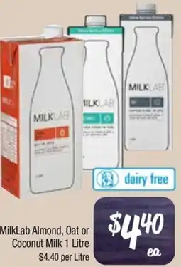 Farmer Jack's MilkLab Almond, Oat or Coconut Milk offer