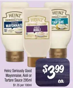 Farmer Jack's Heinz Seriously Good Mayonnaise, Aioli or Tartare Sauce offer