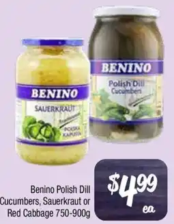 Farmer Jack's Benino Polish Dill Cucumbers, Sauerkraut or Red Cabbage offer