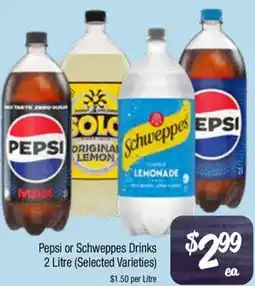 Farmer Jack's Pepsi or Schweppes Drinks offer