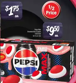 Farmer Jack's Pepsi Max Strawberries & Cream offer