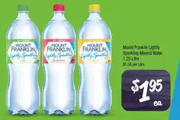 Farmer Jack's Mount Franklin Lightly Sparkling Mineral Water offer