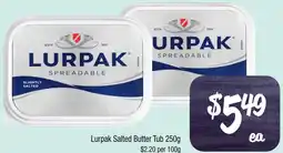 Farmer Jack's Lurpak Salted Butter Tub offer