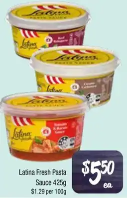 Farmer Jack's Latina Fresh Pasta Sauce offer