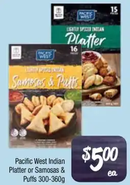Farmer Jack's Pacific West Indian Platter or Samosas & Puffs offer