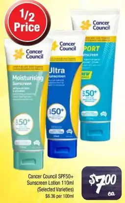 Farmer Jack's Cancer Council SPF50+ Sunscreen Lotion offer