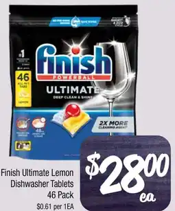 Farmer Jack's Finish Ultimate Lemon Dishwasher Tablets offer