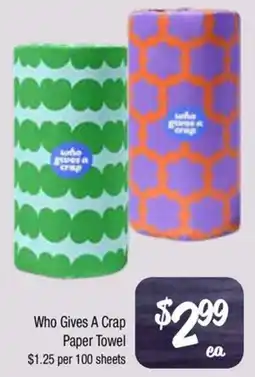 Farmer Jack's Who Gives A Crap Paper Towel offer